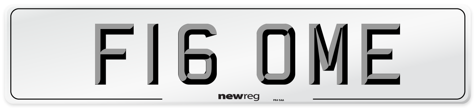 F16 OME Number Plate from New Reg